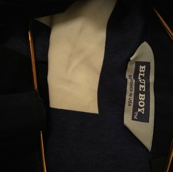 Blue Boy Mens Shirt Blue White Black Short Sleeve Button Down  M/48 Korea - Picture 2 of 6